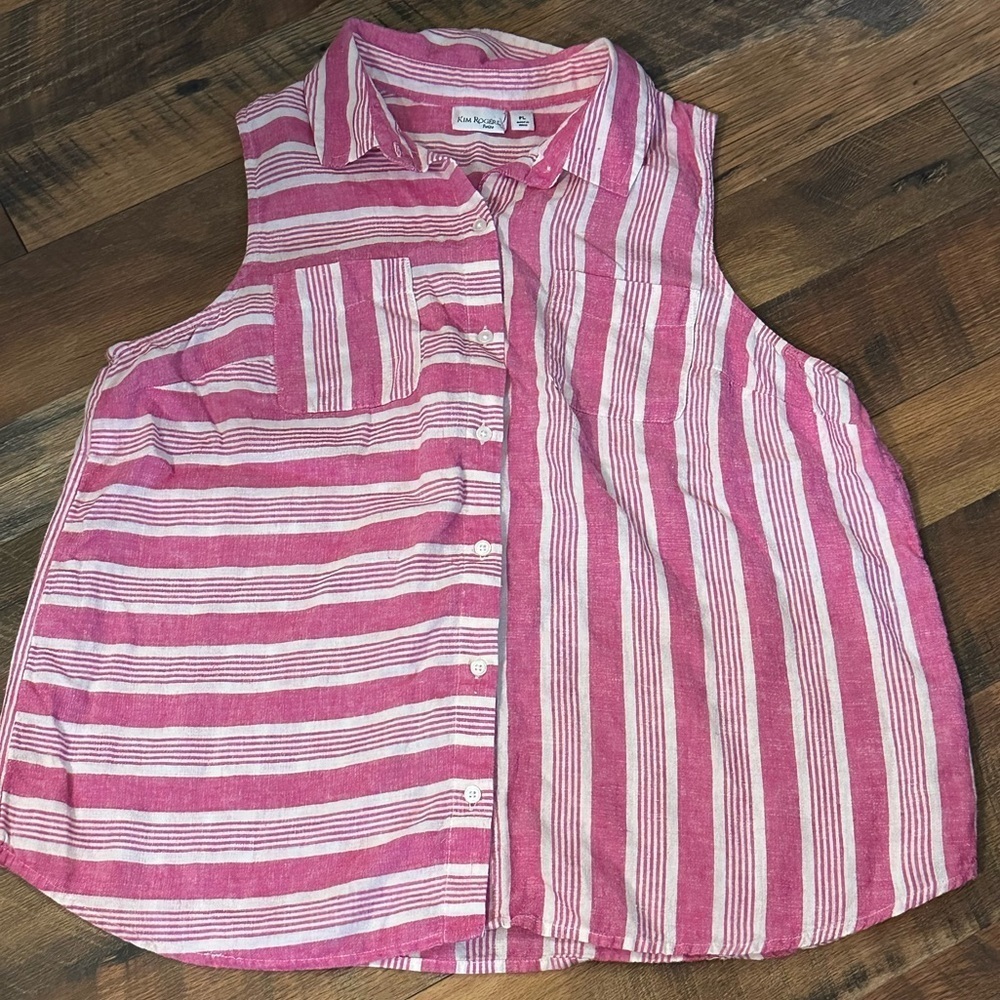 Kim Rogers Sleeveless Button-Down